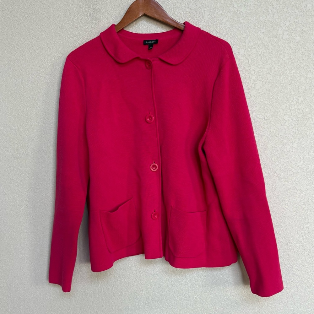 Talbots Women's Crew Neck Sweater - Vibrant Pink